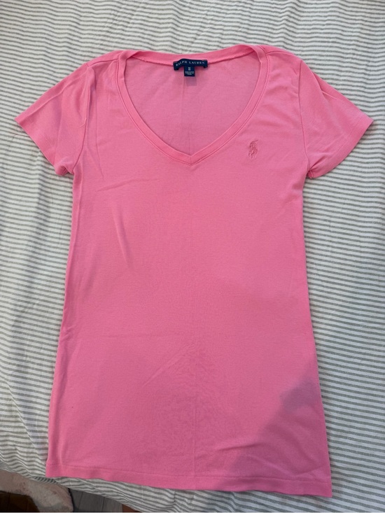 Ralph Lauren Tops - Ralph Lauren Pink Short Sleeve V-Neck Tee